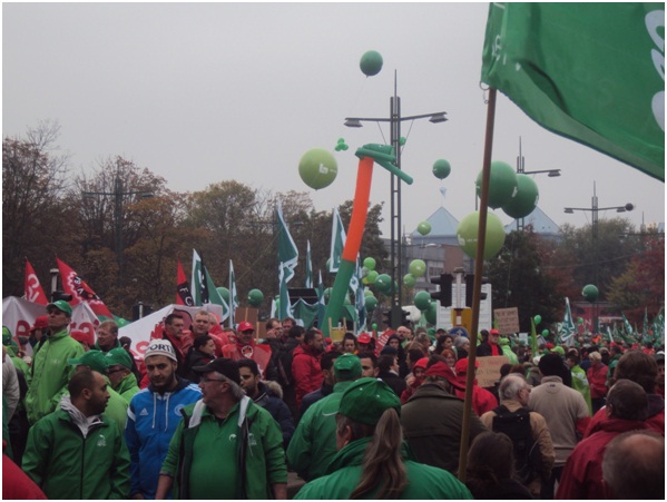 Observación de movilización sindicatos en Brusleas (2014)